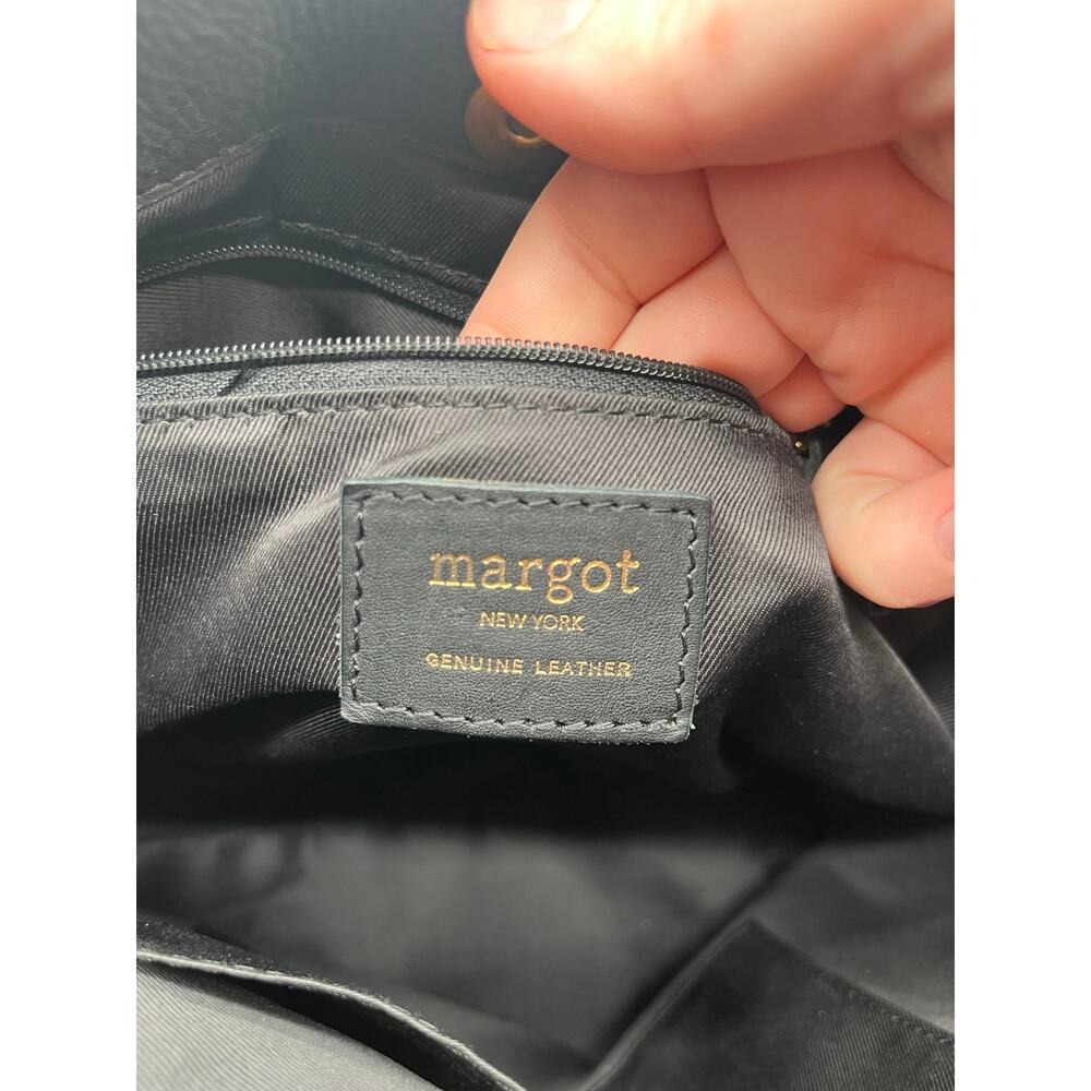 MARGOT Black Leather Tote Bag with Tassel Charm - Picture 6 of 9